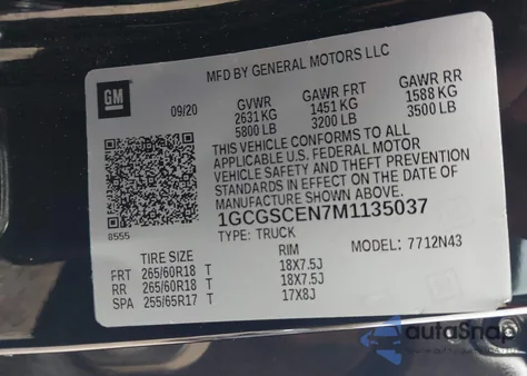 2021 Chevrolet Colorado 2Wd Short Box Lt from USA, damaged, VIN 1GCGSCEN7M1135037